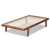 Baxton Studio Kaia Mid-Century Modern Walnut Brown Finished Wood Twin Size Platform Bed Frame 183-11177-Zoro